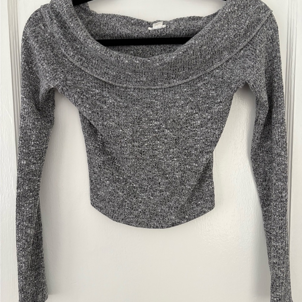 Garage Gray Off-Shoulder Women's Sweater